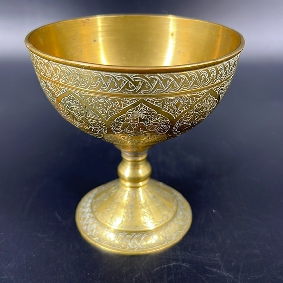Etched Brass Goblet - Picture 1 of 9